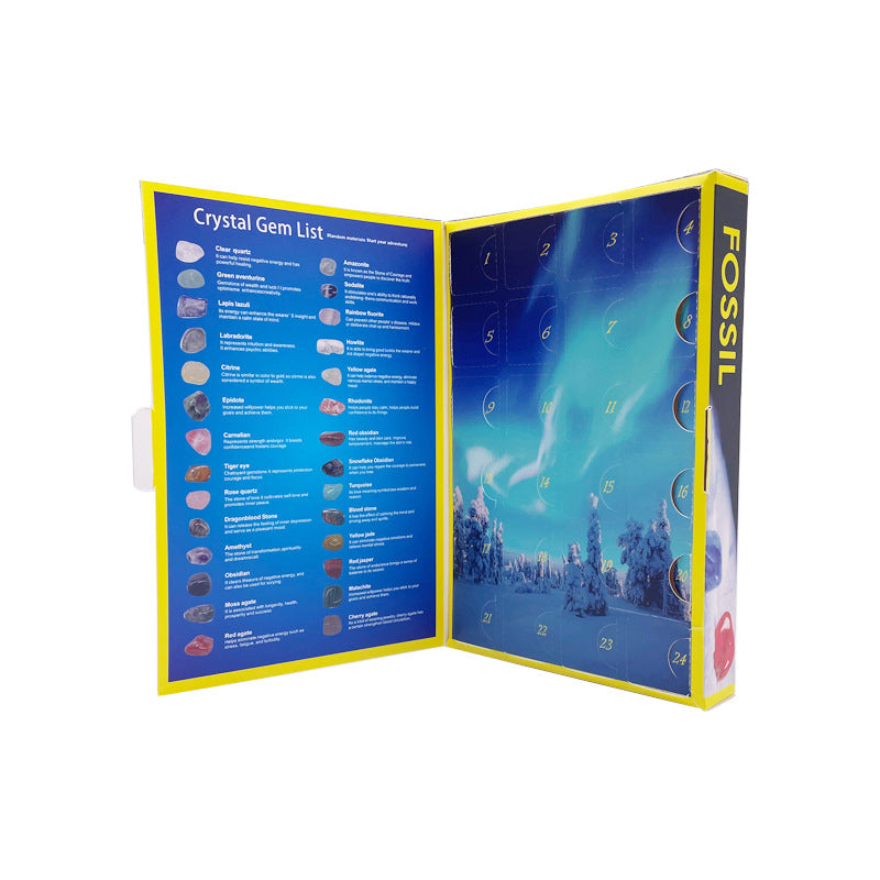 Advent Calendar Rock Blind Box 24-Day Countdown Surprise Mineral Gift Set
