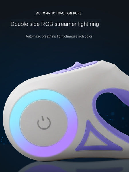 Dog walking rope with LED light automatic retractable traction rope non gripping dog traction rope pet supplies