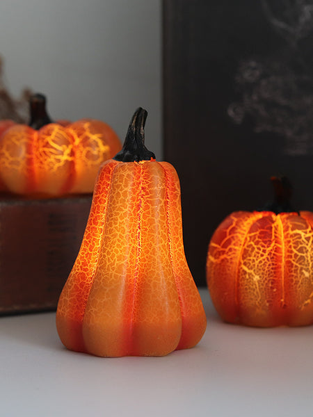 New Halloween Pumpkin Lantern Simulation Pumpkin LED Candle Lamp Resin Luminous Pumpkin