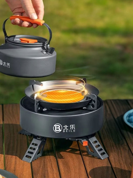 New Explorer 4000W infrared camping stove: portable, windproof, with electronic ignition for outdoor cooking.