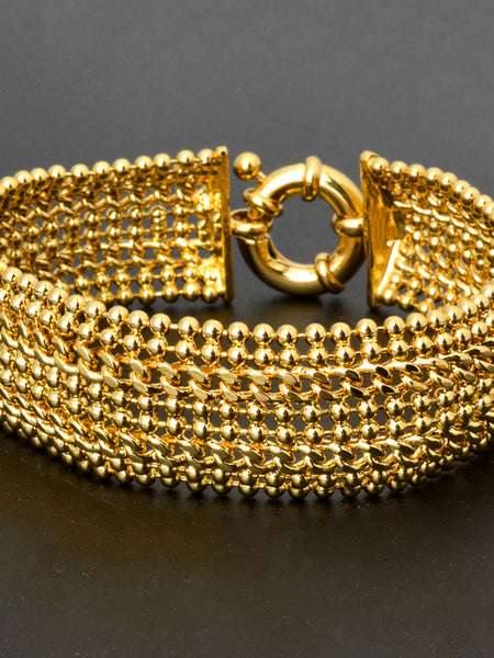 Minimalist Double-row Chain Wide Mesh Bracelet