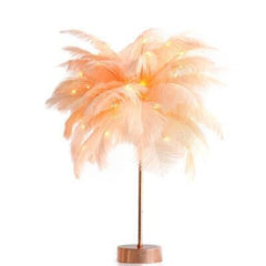 Feather Lamp Nordic Desk Lamp European-Style Bedroom Bedside Feather Table Lamp Night Light Table Lamp Decoration Modern