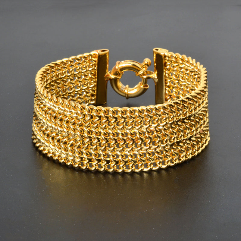 Minimalist Double-row Chain Wide Mesh Bracelet