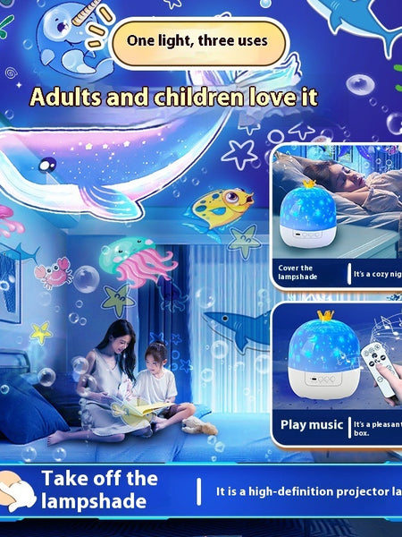 Dream Starry Sky Music Box Birthday Gift Crown Starry Sky Projection Lamp