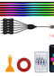 10 in 1 Car LED Acrylic Light Strip RGB Symphony Auto Interior Strip Lights Remote/APP Control Decorative Atmosphere Lamp