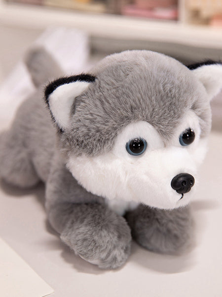 Heavy Particle Small Size Dog Lying Husky Plush Toy Doll Claw Machine Stuffed Animal Children's Birthday Gift
