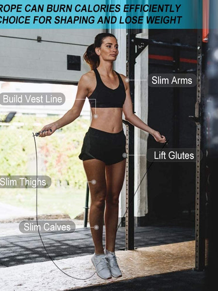 3mm Fitness Speed Jump Rope Crossfit Skipping Ropes Weighted Jumping Excise Workout with Ball Bearings Anti-Slip Handles