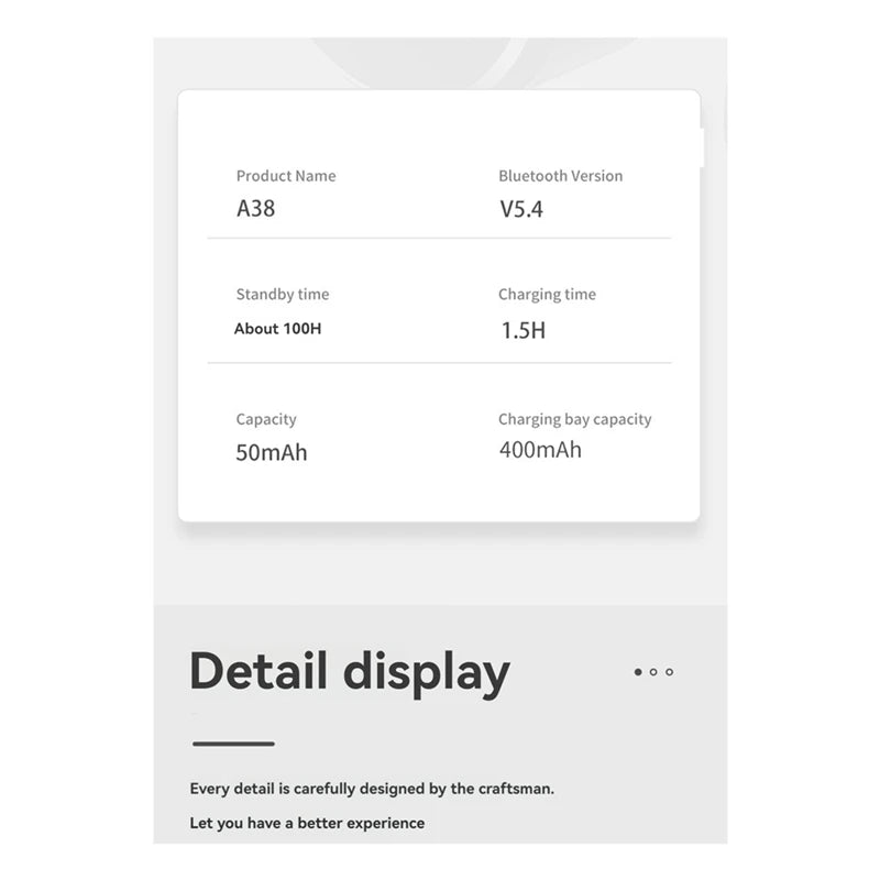 A38 Wireless Headphones Bluetooth 5.4 Hi-Fi Stereo Music Earphones Ear-Hook Sports Headsets For Running