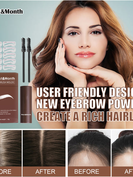 West&month 24 Thrush Molds, Lazy Brow Print Eyebrow Powder Set Durable Waterproof, Sweat Resistant, Makeup Free And Smudge