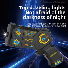 Cross-border Glow-in-the-Dark Yarn Gun Electric Rope Launcher High-Speed Rope Ejector Educational Shooting Stress-Relief Toy Drop Shipping Wholesale