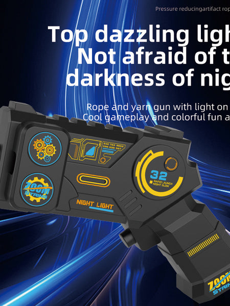 Cross-border Glow-in-the-Dark Yarn Gun Electric Rope Launcher High-Speed Rope Ejector Educational Shooting Stress-Relief Toy Drop Shipping Wholesale