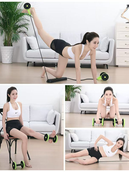 Cross-border Multi-functional Abdominal Trainer Ab Wheel Twist Plate Ab Roller Premium Rotating with Pull Rope Ab Roller