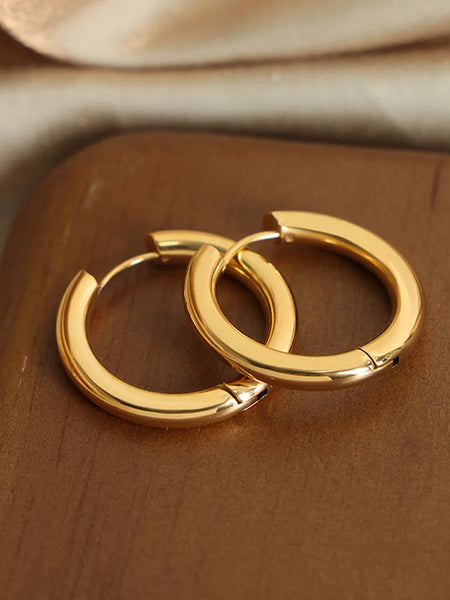 18K Gold-Plated Huggie Earrings