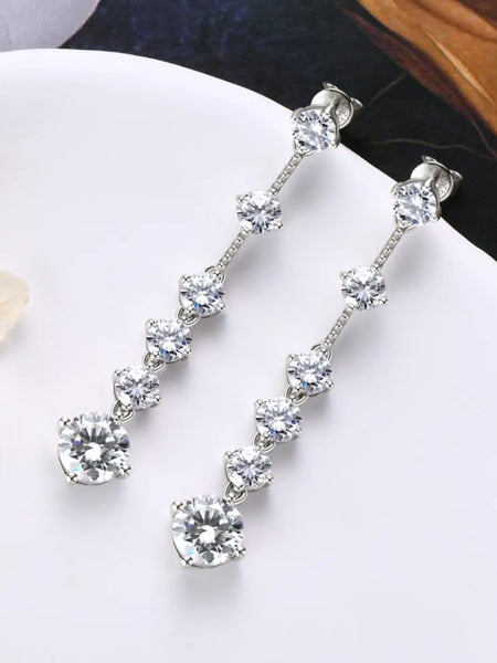 4 Carat Moissanite 925 Sterling Silver Earrings