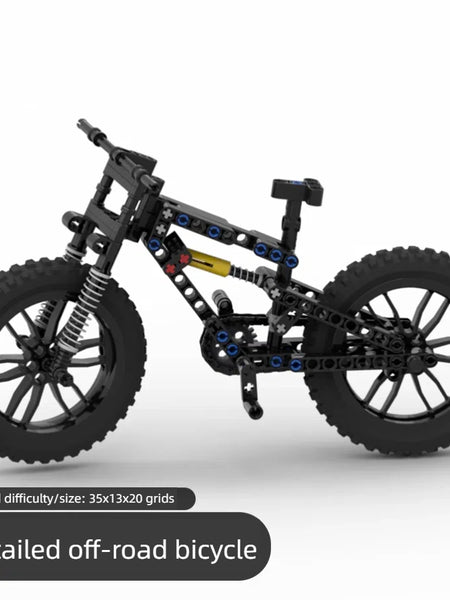 Off road soft tail bicycle assembly building block diamond frame front double suspension rear single suspension chain linkage