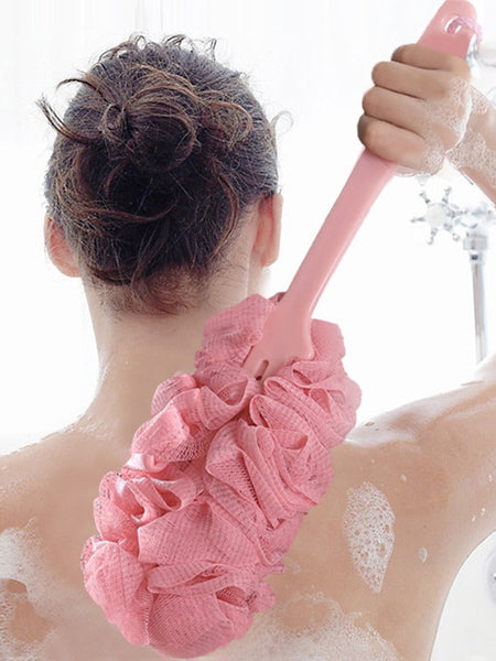 Long handled large bath brush, long handled scrubbing bath tool, flower bath brush, scrubbing bath brush, scrubbing bath ball, s