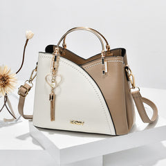 Korean Style Color Block Bucket Bag — Large Capacity Shoulder, Crossbody & Handheld Women's Bag