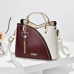 Korean Style Color Block Bucket Bag — Large Capacity Shoulder, Crossbody & Handheld Women's Bag