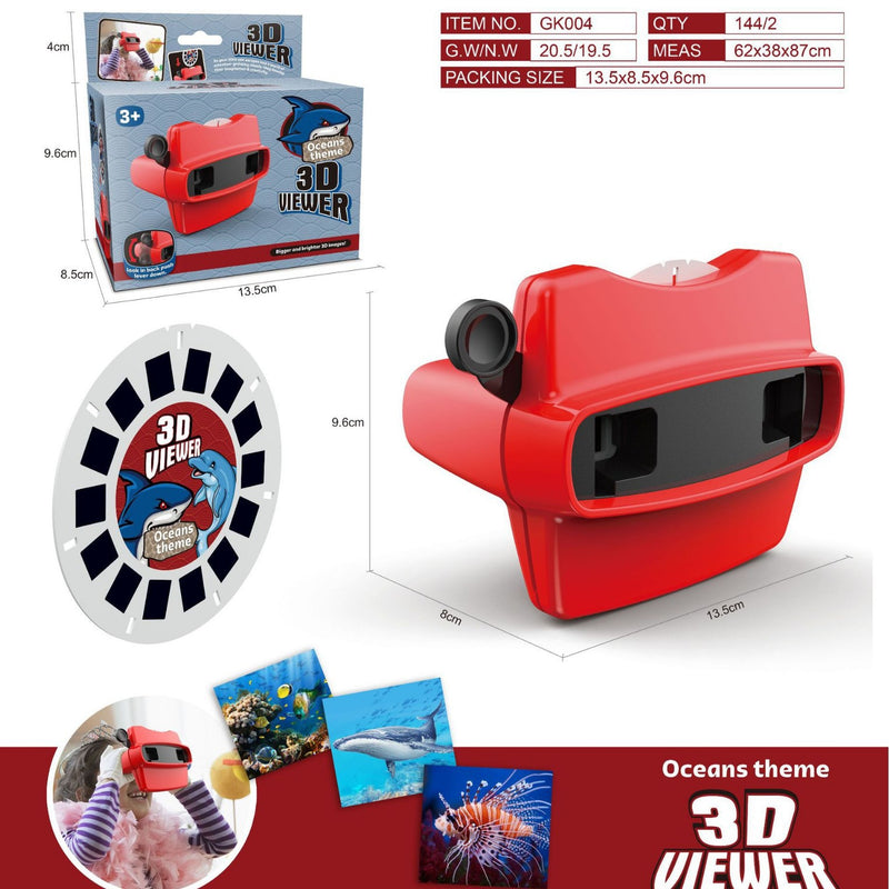 3D Animal Observation Machine Stereoscopic Rotating Wheel, Viewing and Puzzle Education DV Projector Toy