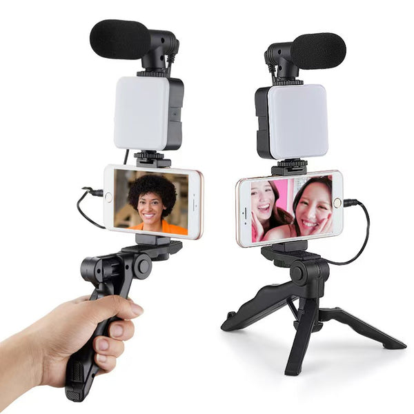 Mini Pocket Fill Light with Microphone — 49 LED Ring Light for Photography, Video Calls & Conferences