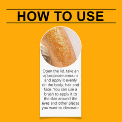 EELHOE Orange Glitter Glitter Gel Facial Body Collarbone Hair Evening Party Festive Bash Brightening Glitter