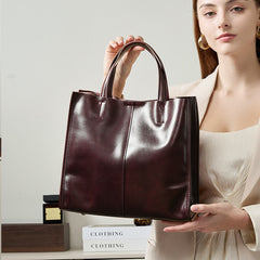 Leather Tote Bag for Women, Genuine First Layer Vegetable-Tanned Leather, Large Capacity, Fashionable and Versatile Handbag