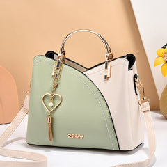 Korean Style Color Block Bucket Bag — Large Capacity Shoulder, Crossbody & Handheld Women's Bag