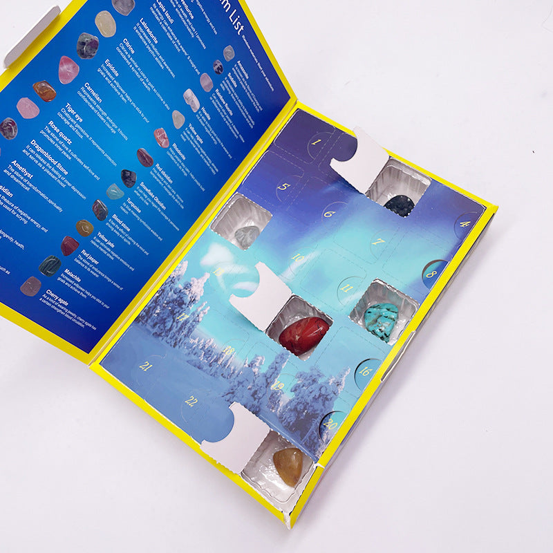 Advent Calendar Rock Blind Box 24-Day Countdown Surprise Mineral Gift Set