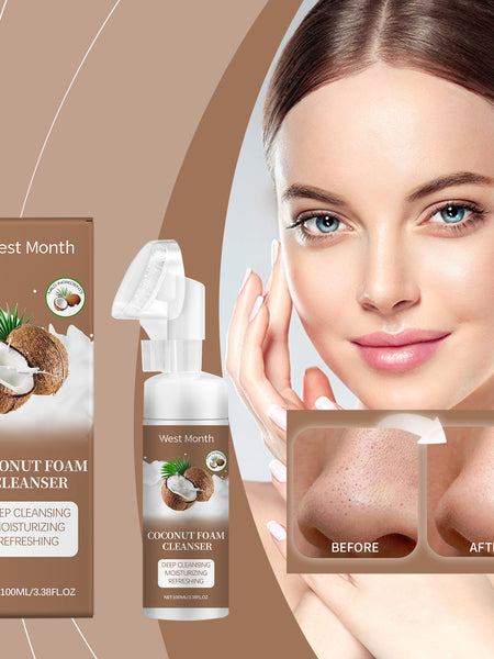 West&Month Coconut Foam Cleanser Gentle Pore Cleanser Refreshing Moist Cleanser