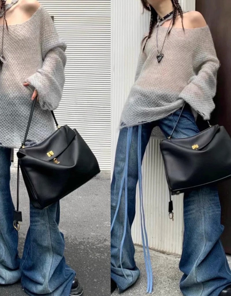 Vintage Suede Matte Kelly Bag — Elegant Shoulder, Crossbody & Underarm Tote for Women