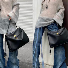 Vintage Suede Matte Kelly Bag — Elegant Shoulder, Crossbody & Underarm Tote for Women