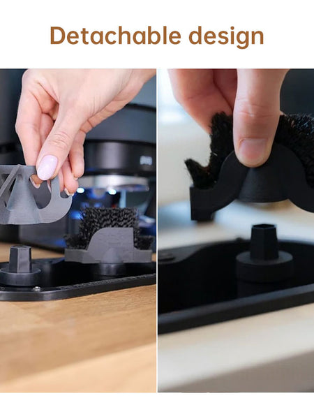 Coffee Portafilter Cleaning Kit - Machine Brush & Stand Set for Espresso, Wine Barrel, Bar & Stainless Steel Kitchen Tools