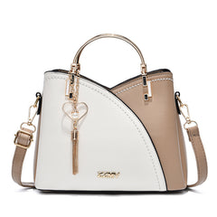 Korean Style Color Block Bucket Bag — Large Capacity Shoulder, Crossbody & Handheld Women's Bag