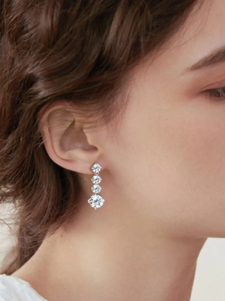 4 Carat Moissanite 925 Sterling Silver Earrings