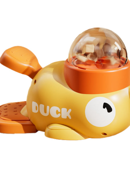 Pet Dog Automatic Feeder Cat Self-Entertainment Toy Snack Freeze-Dried Food Dispenser Yellow Duck Cat Treat Dispensing Toy