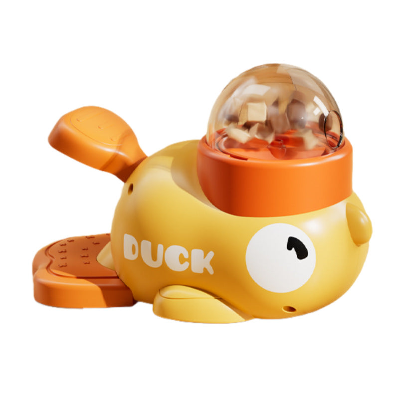 Pet Dog Automatic Feeder Cat Self-Entertainment Toy Snack Freeze-Dried Food Dispenser Yellow Duck Cat Treat Dispensing Toy