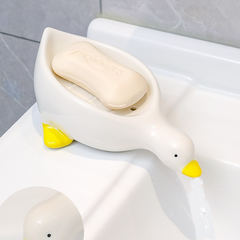Cute little yellow duck soap box draining toilet sink new soap box