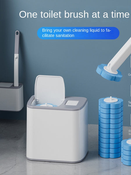 One-Time Use Toilet Brush Set, No Dead Corners, Household Disposable Replaceable Cleaning Brush Head, Antibacterial Toilet Brush for Bathroom