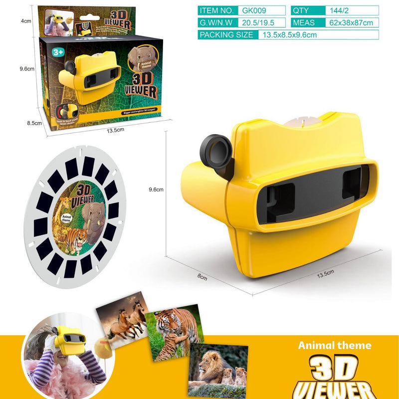 3D Animal Observation Machine Stereoscopic Rotating Wheel, Viewing and Puzzle Education DV Projector Toy