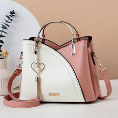 Korean Style Color Block Bucket Bag — Large Capacity Shoulder, Crossbody & Handheld Women's Bag