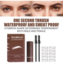 West&month 24 Thrush Molds, Lazy Brow Print Eyebrow Powder Set Durable Waterproof, Sweat Resistant, Makeup Free And Smudge