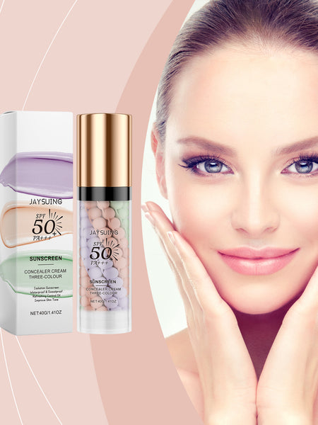 Jaysuing Three-Color Protective Primer, Concealing Primer, Skin Care, Moisturizing, Covering Blemishes, Smoothing And Maintaining Makeup