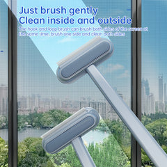 3-in-1 Pet Hair Remover Brush: Long-handle window & pet fur cleaning tool for cat/dog hair.