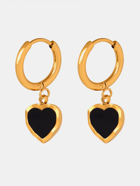 18K Gold-Plated Heart Drop Earrings