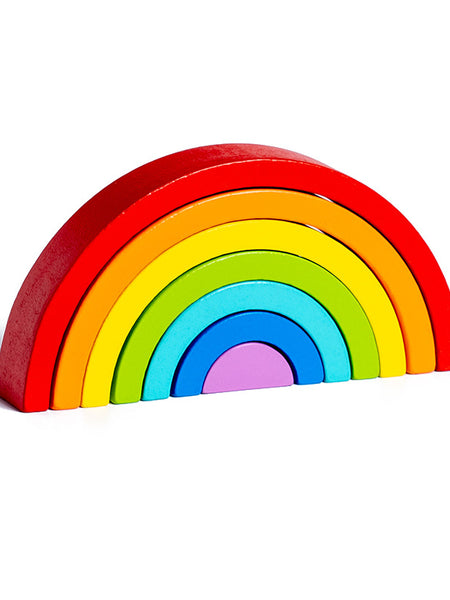Wooden Rainbow Building Blocks for Children's Intellectual Development and Color Recognition Educational Toy