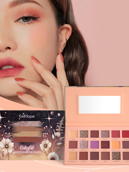 Eelhope 18-Color Eyeshadow Palette Eyeshadow Makeup Eyeshadow Multicolor Eye Palette With 18-Color Everyday Glitter