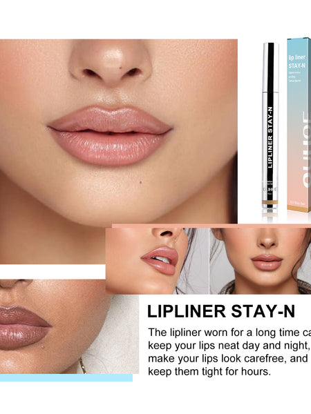 OUHOE Stripping Lip Liner (Light Brown) Enriches Lip Lines, Highlights Lip Color Without Makeup Smudging. Stripping Lip Liner