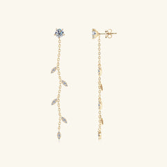 1.38 Carat Moissanite 925 Sterling Silver Leaf Earrings