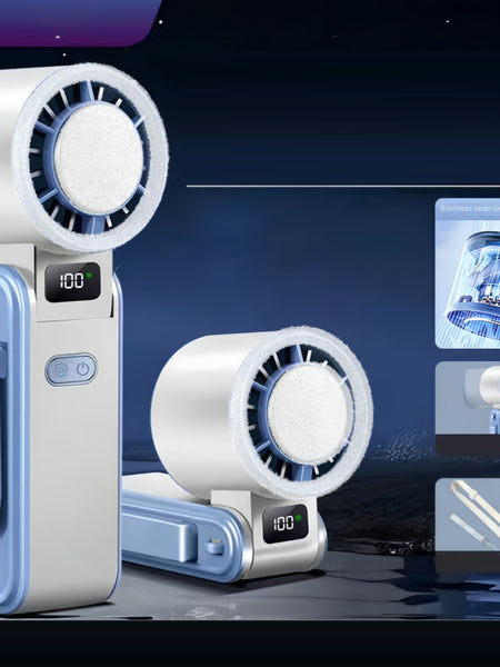 Handheld High-Speed Ice Cooling Fan — 100-Speed USB Rechargeable Portable Personal Fan, 3600mAh