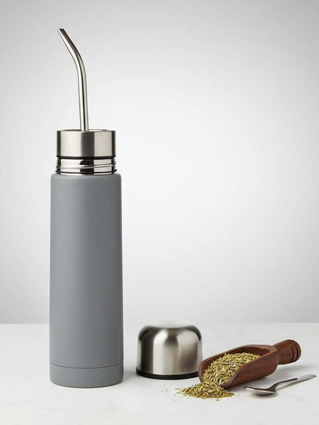 South American Mate Tea Travel Mug - Brazilian Filter Straw, Insulated Bullet Bottle, 3-in-1 Portable Mate Gourd Kit